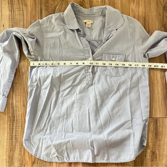 J. Crew Light Blue Chambray Casual 3/4 Button Down Shirt Lightweight 100% Cotton - Picture 5 of 8